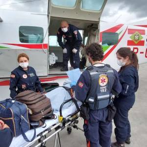 Em Joaçaba, aeromédico do SAMU SC completa dois anos com 700 pacientes e acompanhantes transportados 